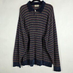 Vintage 90s Tricots St Raphael Striped Knit Union Made Mens 2XL Pullover Sweater